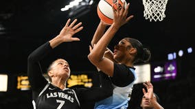 Chennedy Carter scores 34 and Angel Reese records another double-double as the Sky beat the Aces