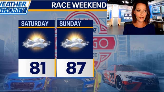 Warm, mainly dry weekend on tap for NASCAR Street Race in Chicago