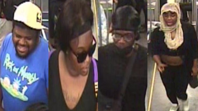 4 suspects allegedly discharged chemical irritant then battered and robbed victim at Red Line station