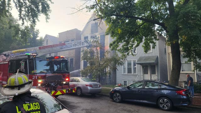 Firefighters battle blaze at Lake View home