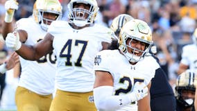 No. 18 Notre Dame gets back on track after shocking upset, routs Purdue 66-7