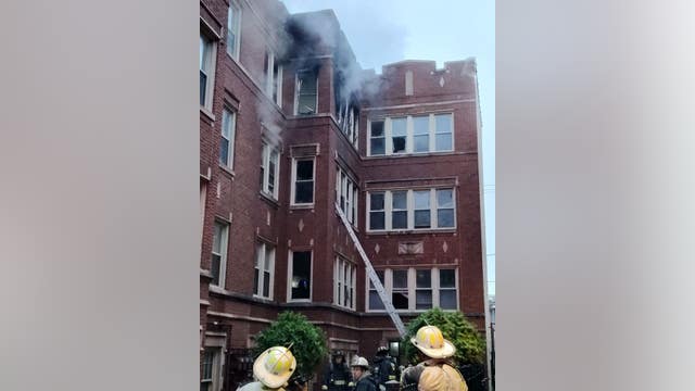 Chicago firefighters battle blaze in Chatham