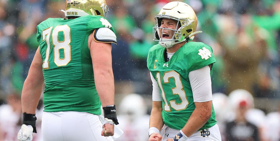 No. 3 Notre Dame, No. 9 Indiana take one last spin with 1-year QBs Kurtis Rourke and Riley Leonard