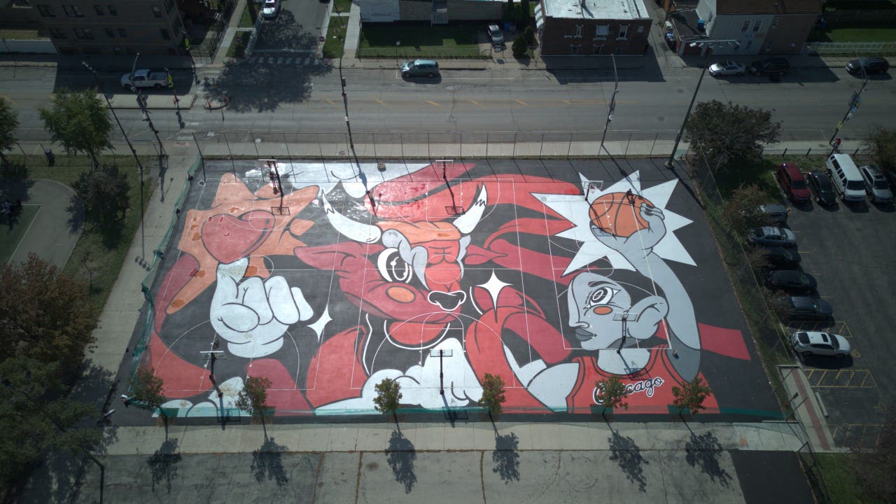 Revamped Bulls-themed basketball court in Little Village aims to unite, uplift community