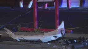 High-speed crash damages truck, house and lightpole on Chicago's South Side