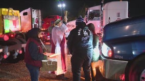 Truck drivers, families receive blessing at Shrine of Our Lady of Guadalupe ahead of holiday season