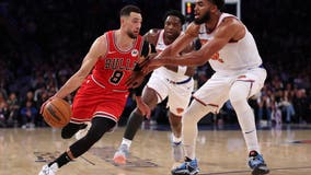 LaVine scores 31 points, White hits winning free throws and Bulls outlast Knicks 124-123