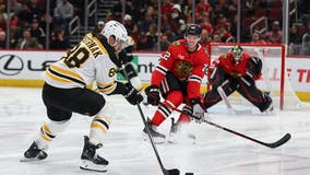 Marchand and Geekie help the Bruins beat the Blackhawks 4-2 for their 3rd consecutive win