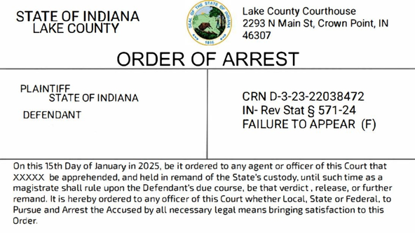 Lake County, Indiana authorities warn of phony arrest warrant scam