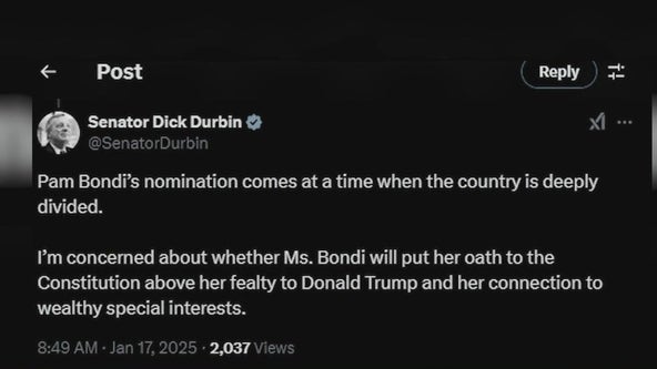 'Dumbfounded': Durbin criticizes Attorney General nominee Pam Bondi in thread on X