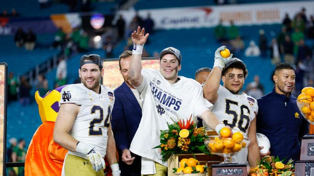 For Notre Dame QB Leonard, it was about the ring, not money. Now he waits for title-game opponent