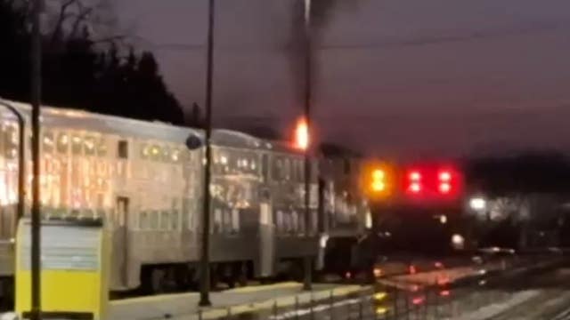 Video shows flames coming from Metra train near West Chicago
