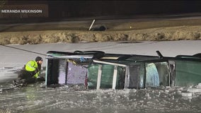 Ace Hardware workers jump into icy pond to save driver in Crete