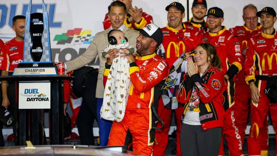 Oh, baby! Bubba Wallace celebrates his 1st win at Daytona with his newborn son and a new outlook