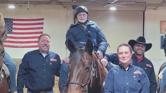 Chicago area World War II veteran gets back on the horse for 101st birthday