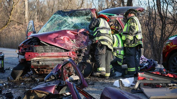 Chicago-area crash, entrapment leaves 3 seriously injured