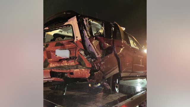 Matteson fire vehicle struck by alleged DUI driver while responding to crash, police say