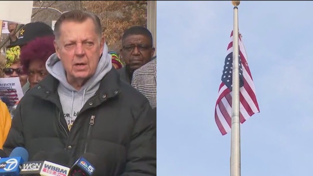 Chicago pastor protests Trump administration with upside-down American flag