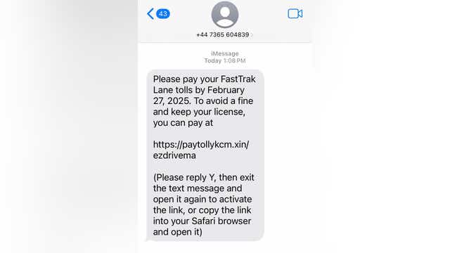 Toll road text scam: Illinois residents targeted by fake payment demands