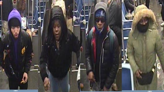 Four suspects sought after elderly man robbed, attacked on Red Line train: police
