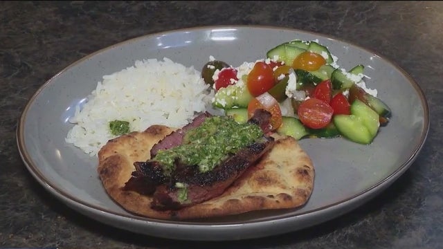 Cooking with Fire: Chimichurri steak and tomato salad with the Oakbrook Terrace Fire Protection District