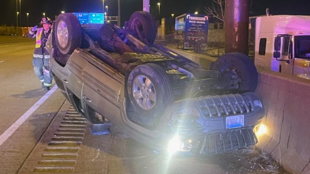 Chicago felon flips SUV in high-speed chase on I-94