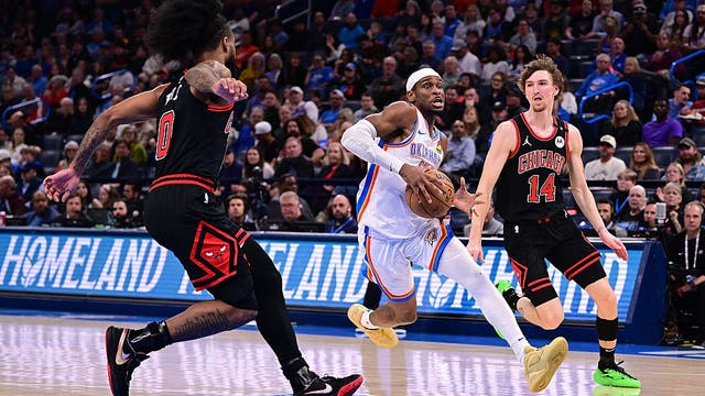 Thunder rout Bulls 145-117 for 10th straight win, improve to 28-1 vs the East