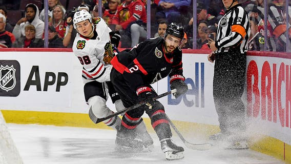 Frank Nazar scores 48 seconds into OT to give the Blackhawks a 4-3 win over the Senators