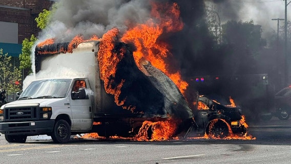 Burbank traffic stop turned police chase ends in fiery crash, suspect in custody, officials say
