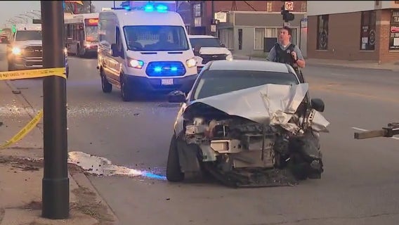 Car slams into Chicago American Legion building, driver hurt, police say