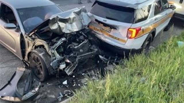 Chicago crash: Driver slams into parked ISP squad car on I-290, police say