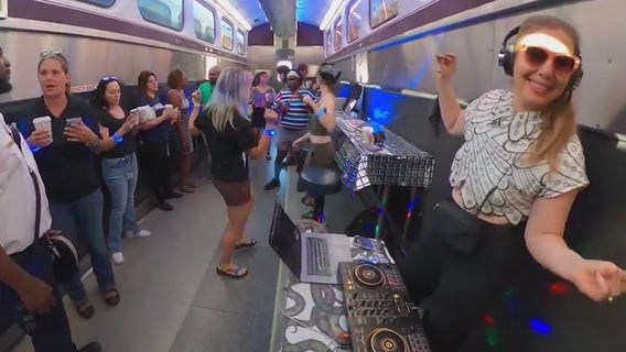 Metra turns train car into pop-up coffee rave for Chicago commuters