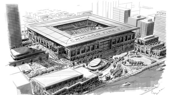 Chicago Fire FC unveils plans for $650M soccer stadium in South Loop