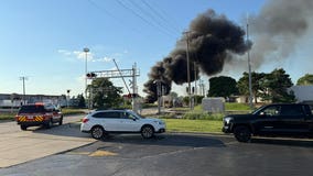 One person transported to hospital in fiery motorcycle, semi crash in Itasca: authorities