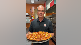 Aurelio's plates up the 'Poperoni Pizza' in honor of Pope Leo XIV