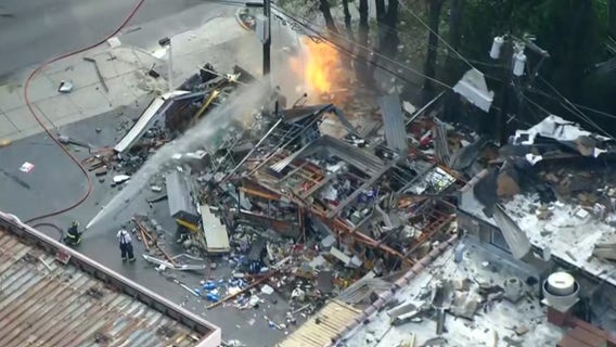 Explosion levels Berwyn gas station, forces evacuations amid storm response