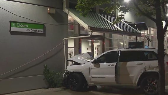 SUV crashes into CTA Green Line station