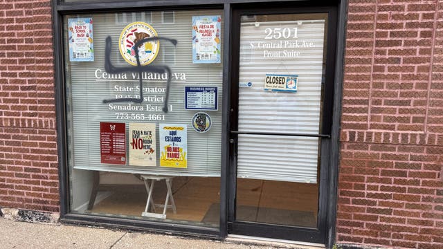 Four buildings vandalized with swastikas, 'ICE rules' in Little Village — including Latino community center