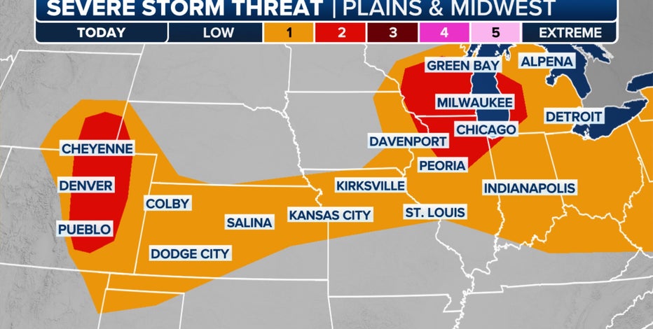 Chicago among 21 million under threat of severe storms packing large hail, damaging wind