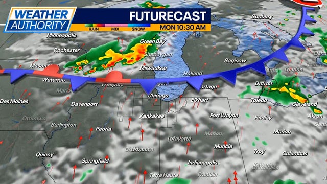 Chicago weather: On and off showers and storms expected early this week
