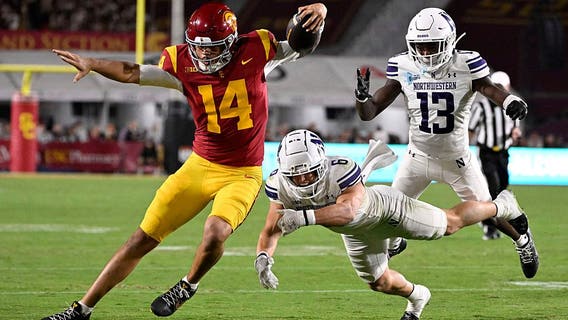 Near pick-6 turned touchback starts Northwestern's fade, as No. 20 USC dominates in Friday win