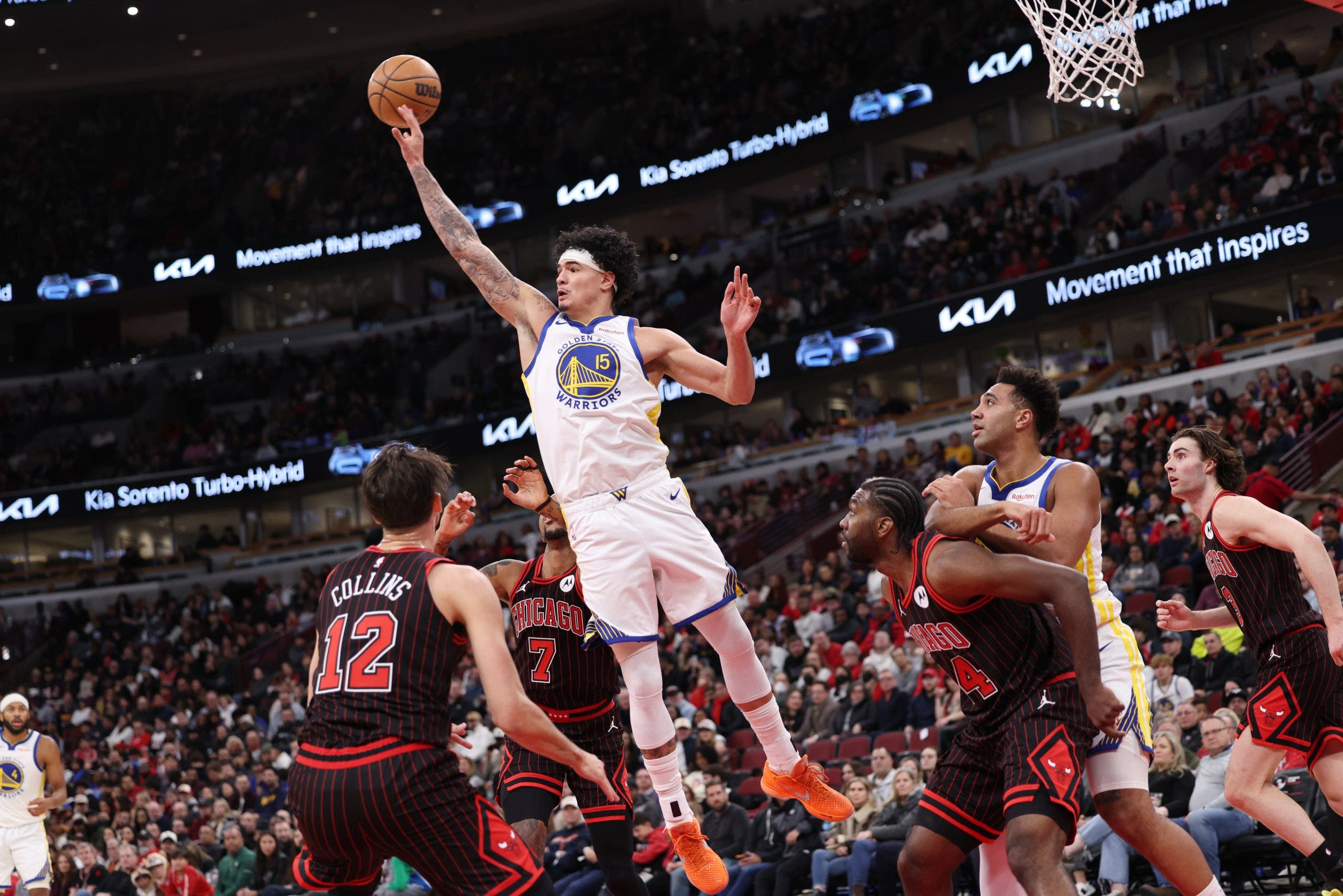 Podziemski scores 21, Warriors beat Bulls 123-91 for Chicago’s 7th straight loss