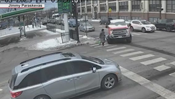Video shows truck hitting woman twice in Chicago crosswalk