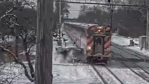 Metra train crashes into car in Hinsdale, injuring driver, police say