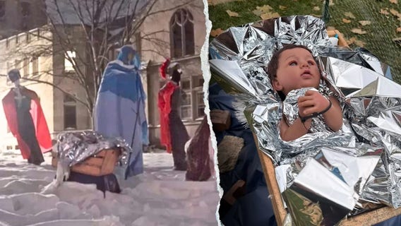Illinois church Nativity shows baby Jesus zip-tied by ICE agents