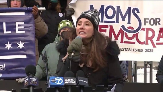 Moms for Democracy rally against Trump in Chicago