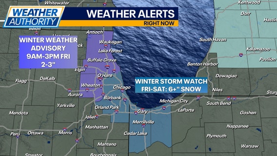 Chicago weather: Heavy lake-effect snow Friday, Saturday; winter weather advisories issued