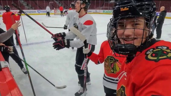 Two Chicago-area teens get rare moment on Blackhawks ice through Make-A-Wish