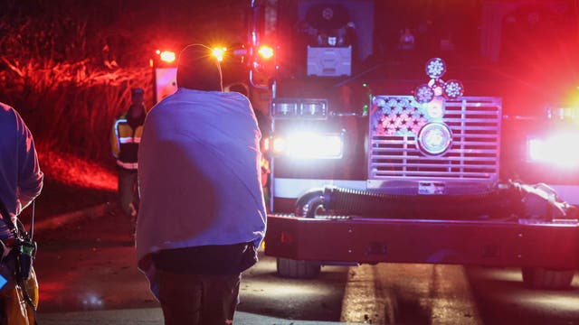 3 hospitalized after falling through ice while ice fishing at suburban lake, officials say