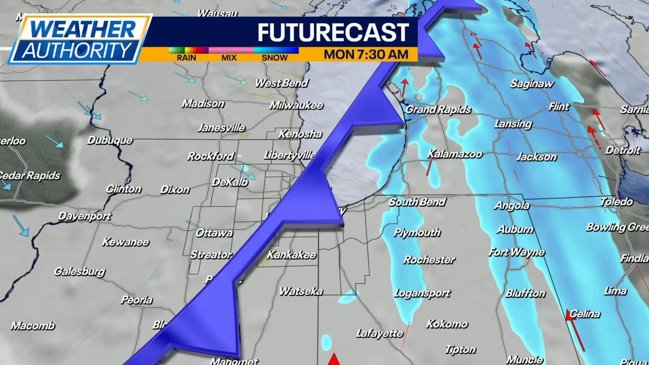 Chicago weather: Light snow may lead to slick roads tonight and early Monday